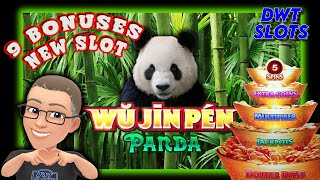 9 BONUSES: Jackpot Jeff & I Experience BIG WINS on Wu Jin Pen Panda Slot!