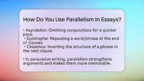 How Do You Use Parallelism In Essays? - The Prose Path