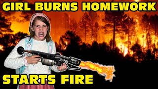 Girl Temper Tantrum Sets Mountain On Fire By Burning Her Homework - Neighborhood Evacuated