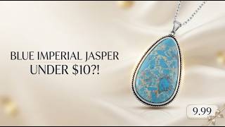 Blue Imperial Jasper Necklace 24in Stainless Steel 40ctw