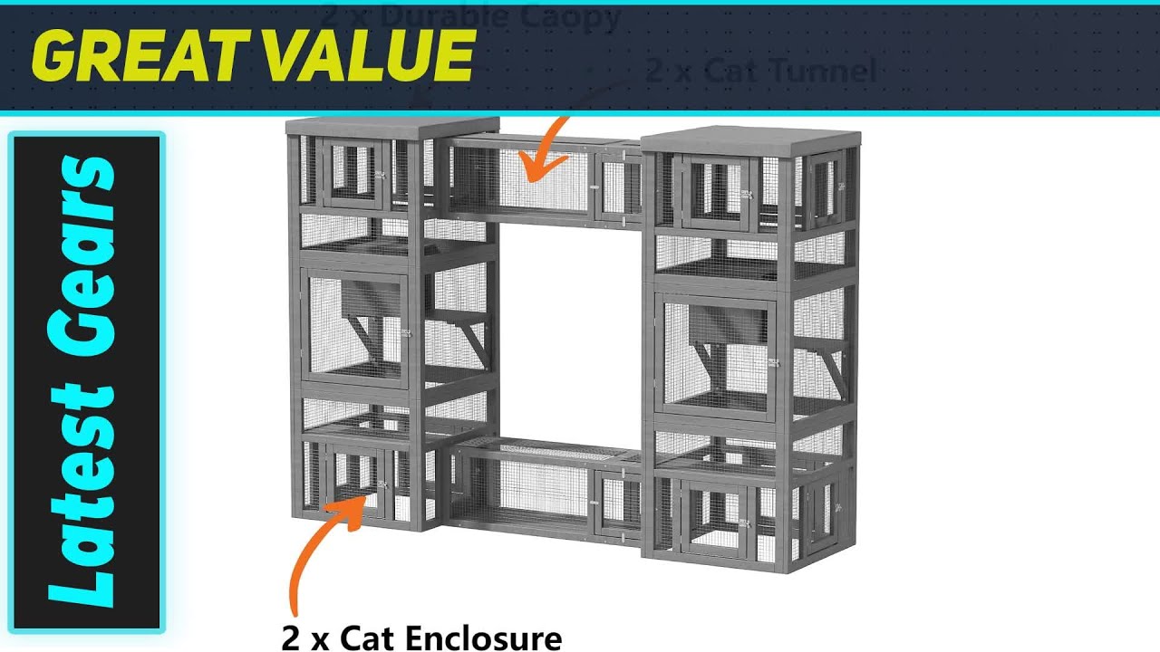 TIMHAKA 4-в-1 Catio: ИДЕАЛЬНАЯ уличная игровая площадка для ваших кошек!