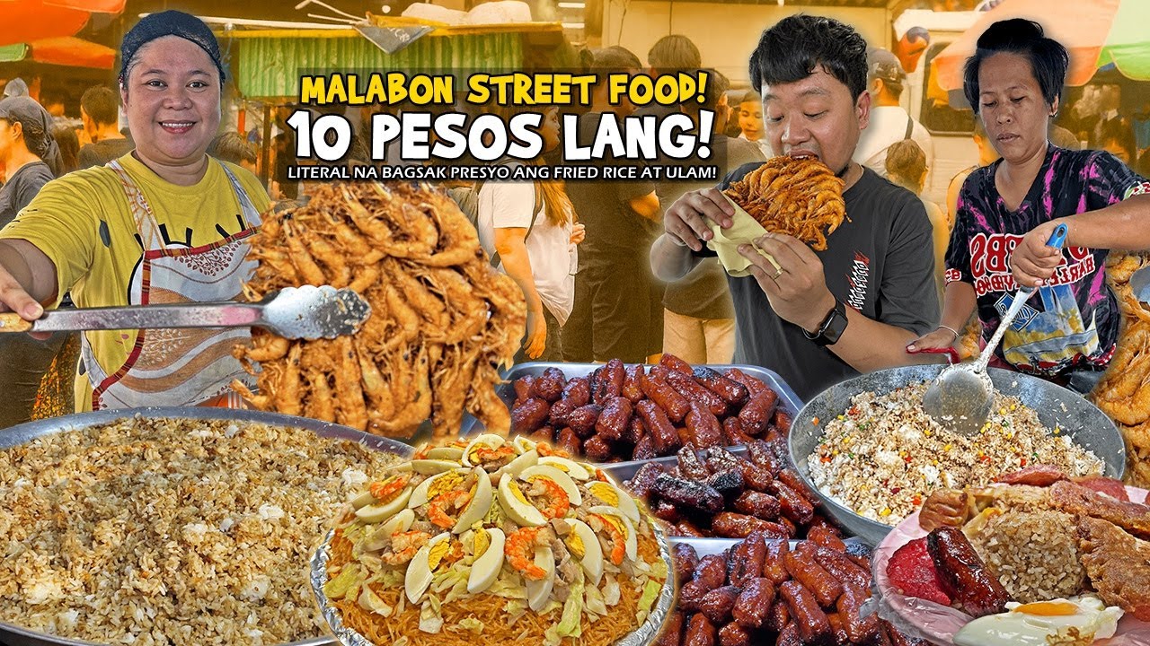 10Pesos Lang! "Mga MURANG PAGKAIN sa MALABON" Overload Okoy sa Palengke at Kanto Fried Rice sa Kalye