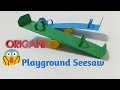 Learn how to fold playground seesaw  easy cutting paper playground seesaw  paper craft and art