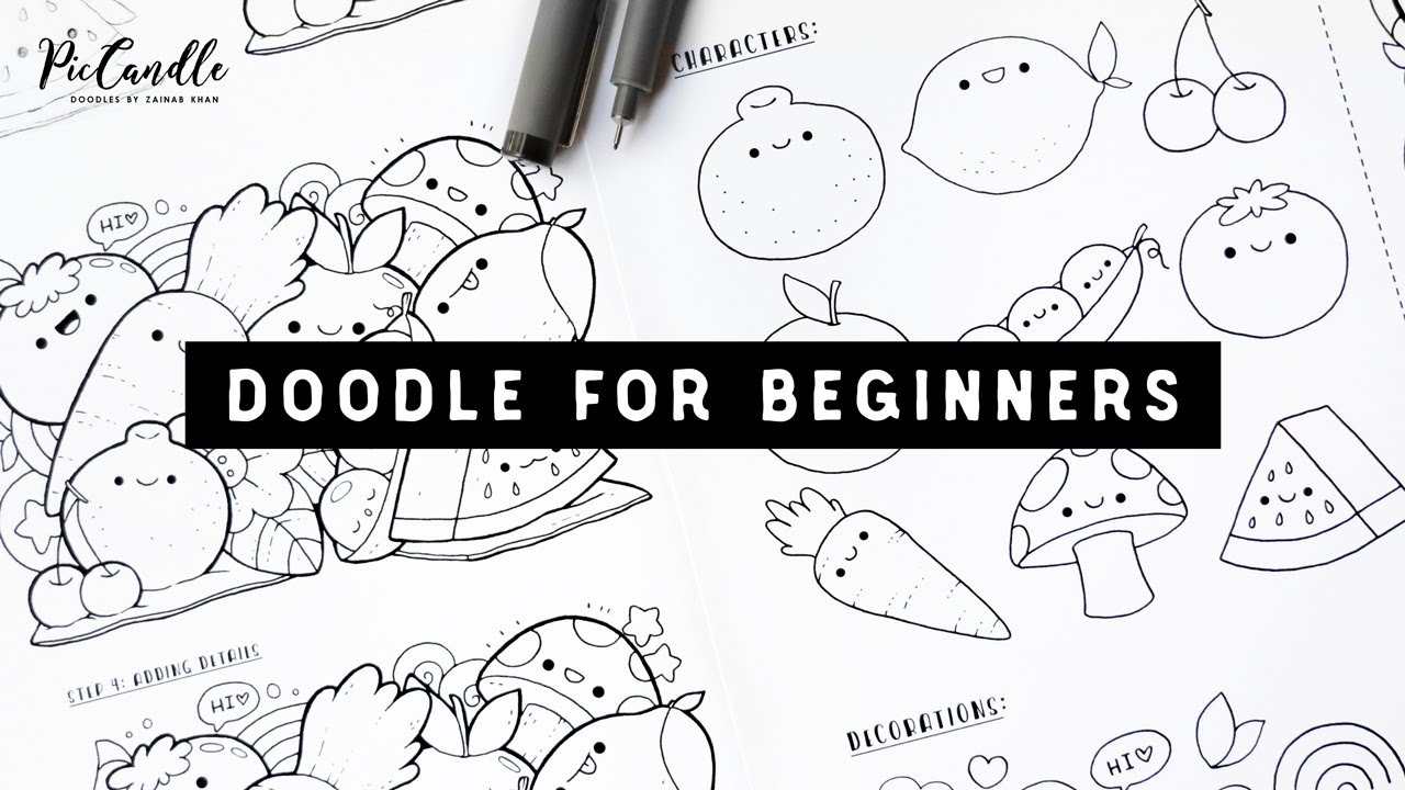 Doodle For Beginners Ep2 Kawaii Fruits Vegetables Draw With Me