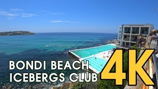 【4K SYDNEY WALKING TRAIL】 Bondi Beach and Icebergs Club One Minute Preview in Sydney, Australia