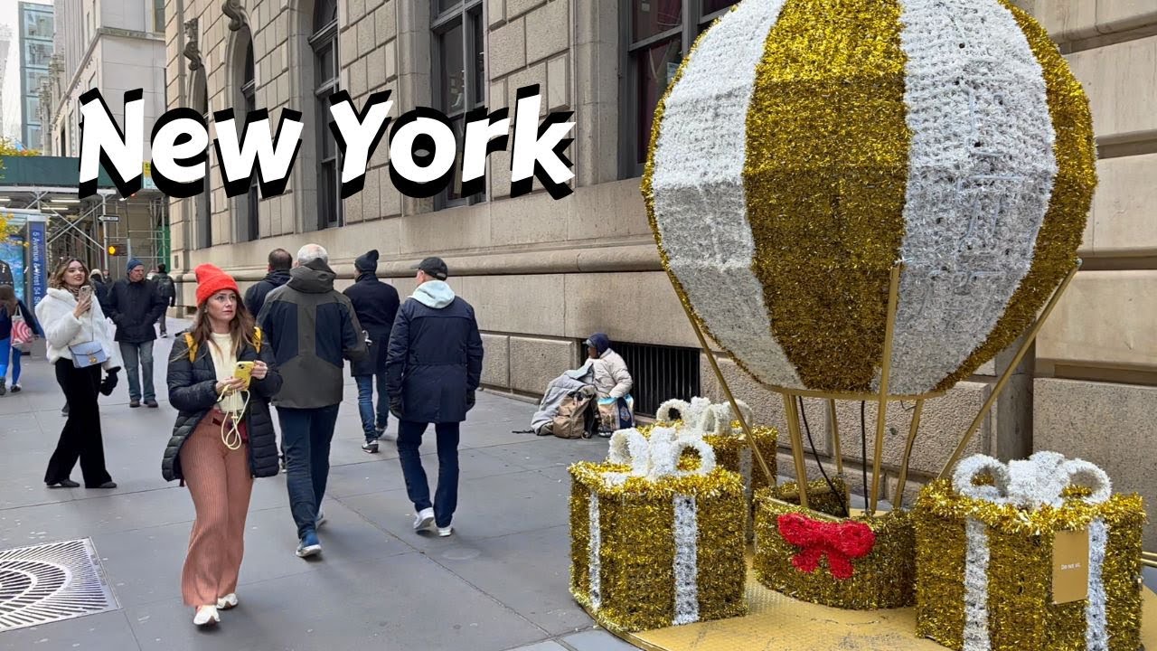 🇺🇸🎄New York Christmas Walk - Fifth Avenue to Rockefeller Center