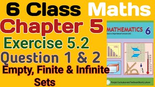 6th Class Maths | Exercise 5.2 Q.1 & Q.2 | Empty Set, Finite & Infinite Sets Explained Easily.