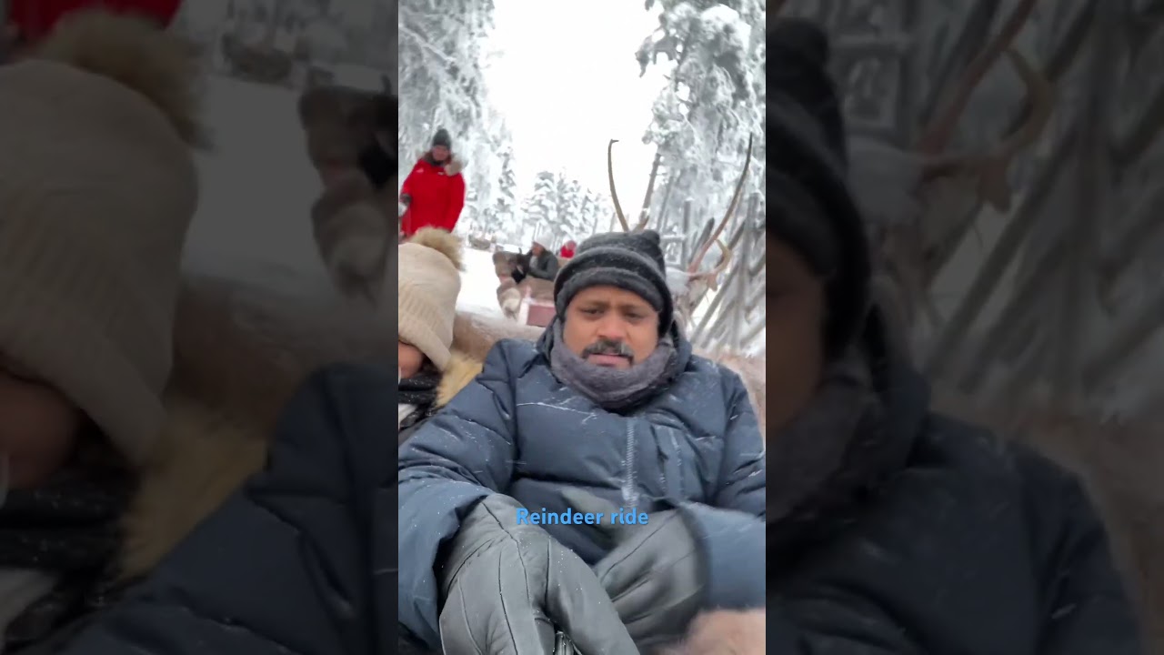 Reindeer raid in Santa Claus village #finland #snow #winter #ride #reindeer