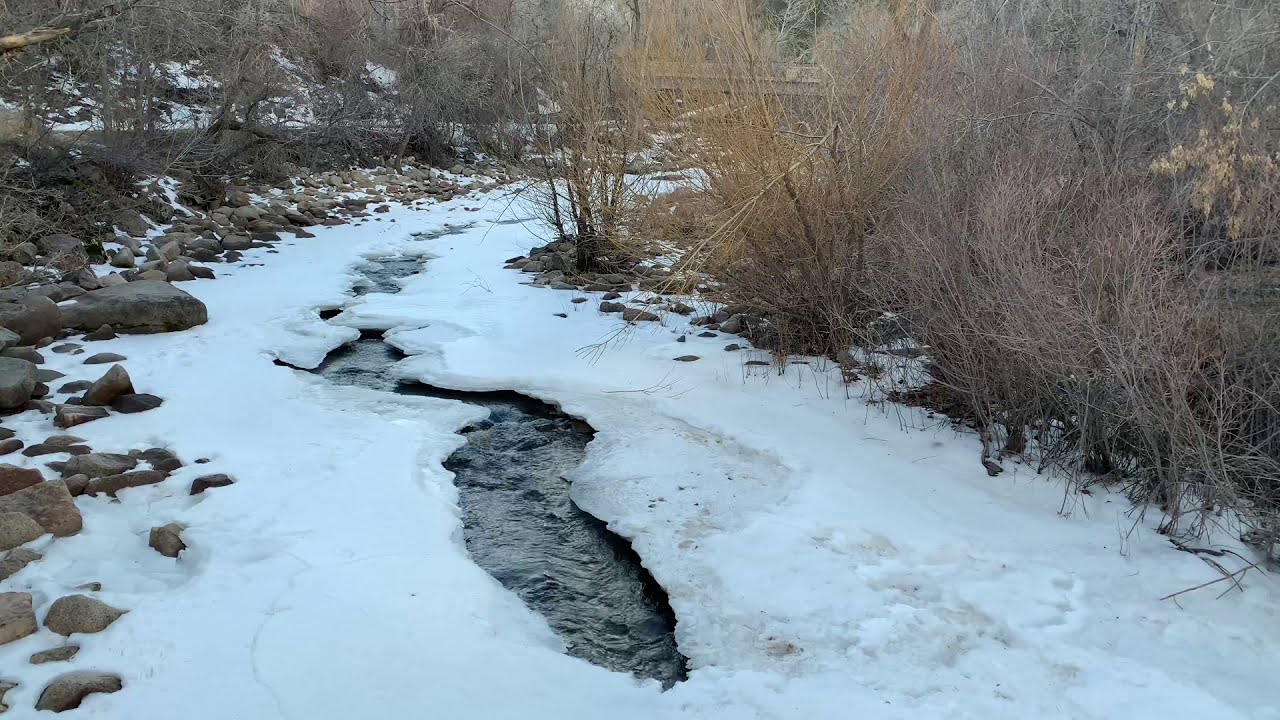 Boulder Creek in winter, Colorado 4K