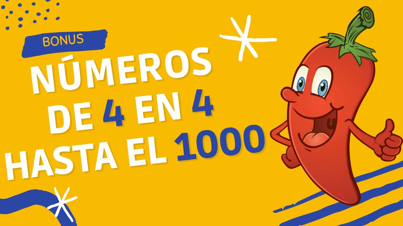 😂Números de 4 en 4 al 1000 Counting by 4's | Count by 4's to 1000[NUEVO