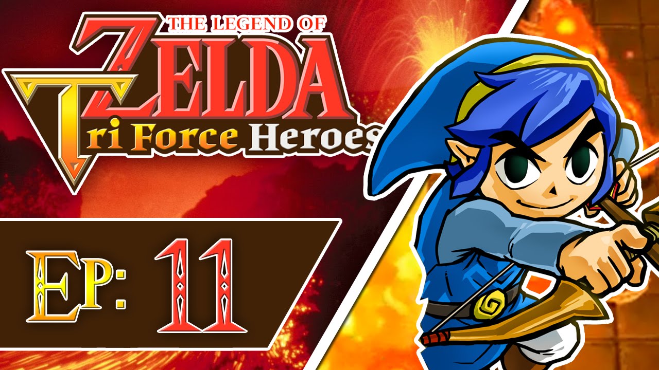 Tri Force Heroes - Part 11 | Volcano - Den of Flames! [3-Player 100% Walkthrough]