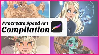 Procreate SPEED ART COMPILATION | Disney Style SPEED ART | Compilation on PROCREATE