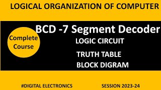 BCD to 7 Seven Segment Decoder : BLOCK DIAGRAM , TRUTH TABLE AND LOGIC CIRCUIT | BCA LOC | Digital