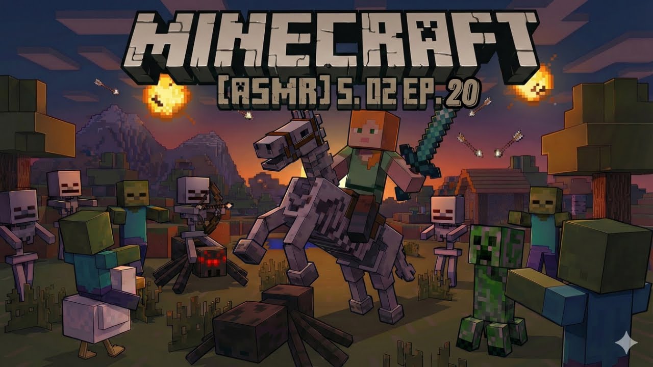 [ASMR] Minecraft прохождение 2-ой сезон. 20 ep. Только ЗВУКИ игры ...