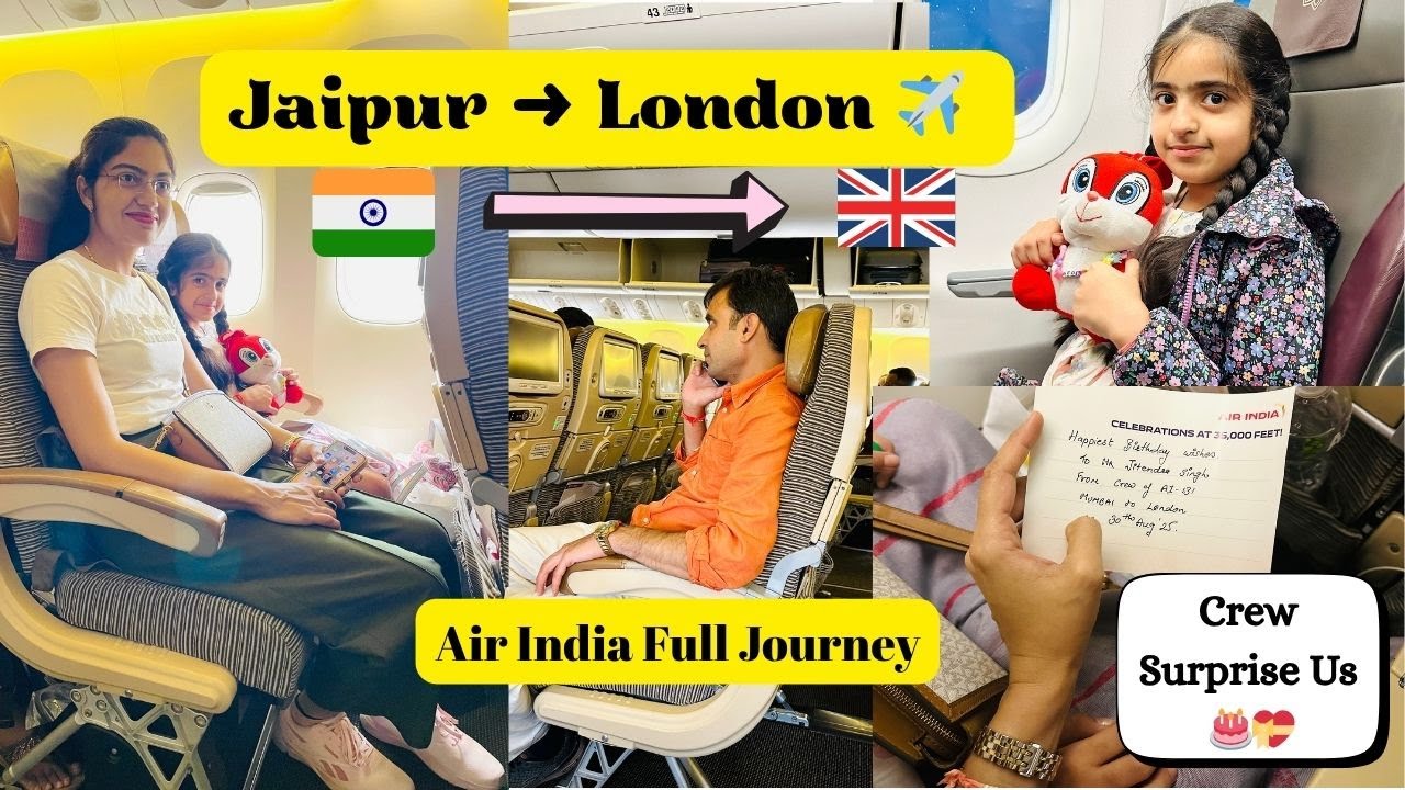 JAIPUR to LONDON ✈️ AIR INDIA International Travel Vlog | Full Journey, Food & Airport Experience