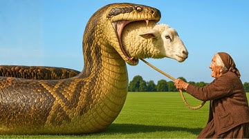 Brave Heroes Rescue a Poor Sheep From a Giant Python in the Open Field 🐑🐍