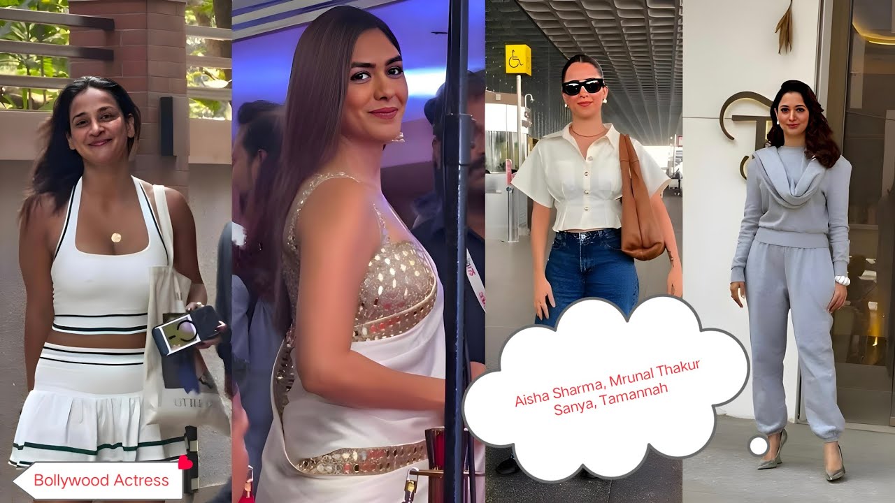 Bollywood Actresses Mrunal Thakur, Tamannah Bhatia, Sanya and Aisha Sharma Spotted in Bandra Mumbai🥰