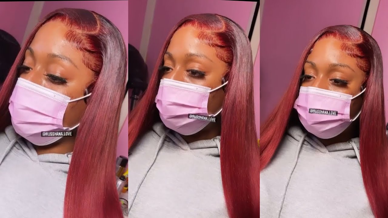 Bleach Bath & Water Coloring Black Hair to Red + HD Lace Wig Install