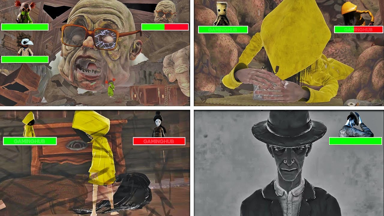 Little Nightmares 1-3 - All ENDINGS and Final Bosses in BRIGHT Mode with Healthbars