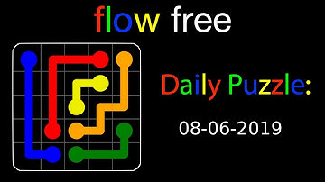 Flow free daily puzzles of June 8, 2019 SOLUTION - Gameplay Walkthrough (iOS & Android)