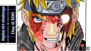 How to Draw Naruto on mobile | Very easy digital art | Autodesk Sketchbook | Day 6/100 screenshot 1