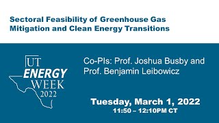 FSET Showcase – Sectoral Feasibility of Greenhouse Gas Mitigation and Clean Energy Transitions
