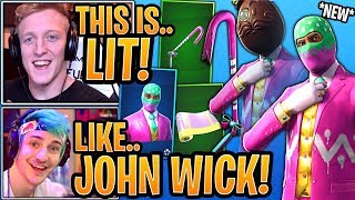 Tfue & Streamers React to *NEW* Hopper Skin, Bold Bar Pickaxe and Pastel Print Wrap! - Fortnite