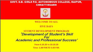 DAY-1  FIVE DAYS STUDENT  DEVELOPMENT PROGRAM