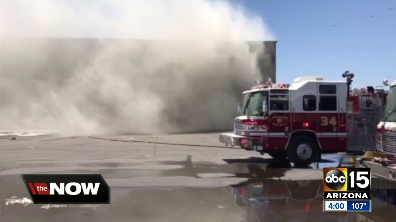 Phoenix crews battle debris fire