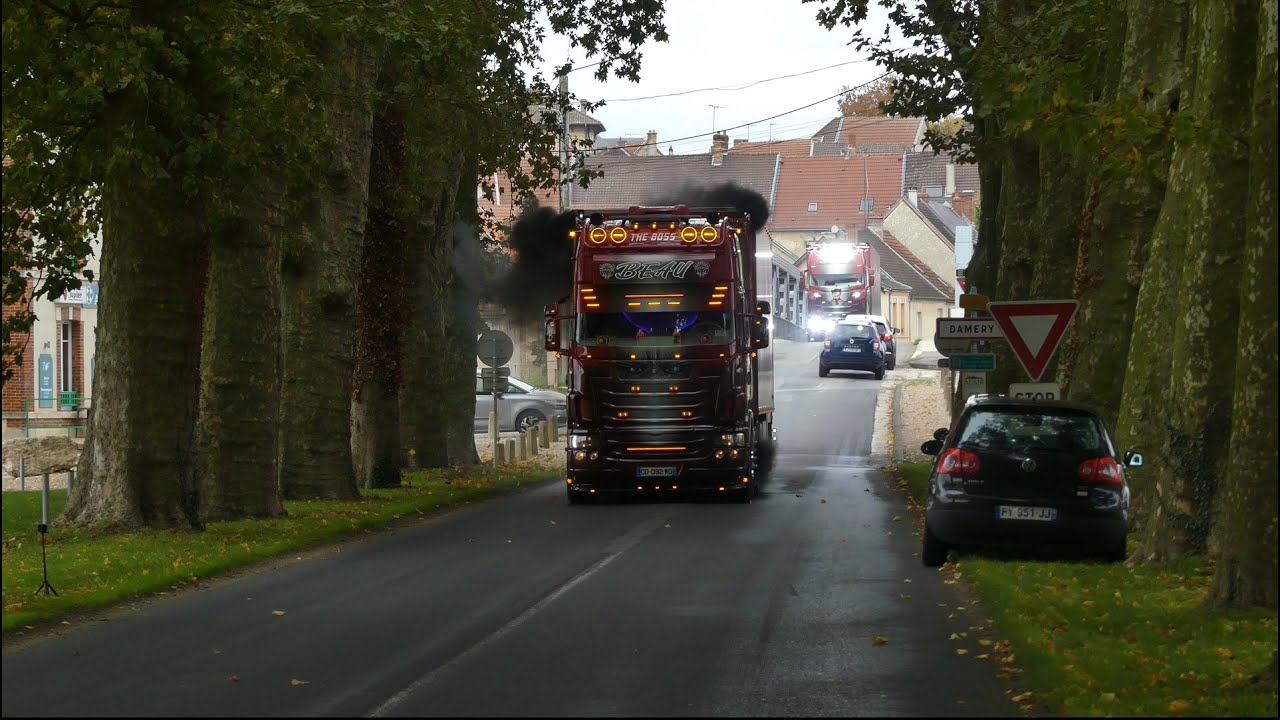 Scania V8 Longline Openpipe and Blacksmoke TRANSFORMERS & WOLVERINE, Transports BEAU [4K]
