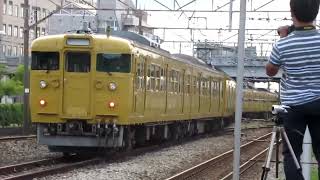 115系岡オカL-17+L-16編成　回送列車　中庄駅2番のりば発車　2019年10月6日撮影