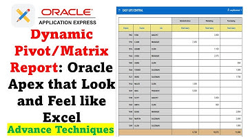 Creating Dynamic Pivot and Matrix Reports in Oracle Apex with Excel-like Interface.