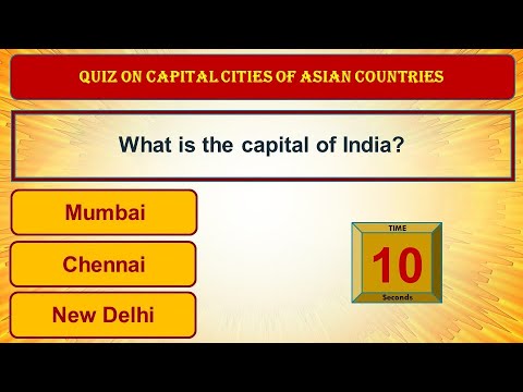 Quiz on Capital Cities of Asian Countries | #Let’s give a try | Capital ...