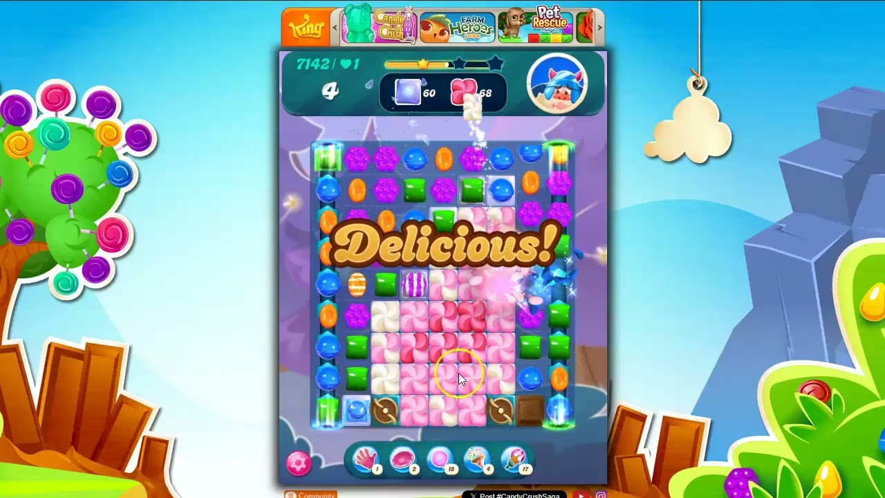 Candy Crush Level 7142 Talkthrough, 15 Moves 0 Boosters