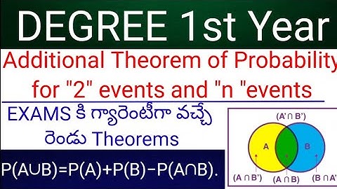 ADDITIONAL THEOREM OF PROBABILITY FOR" 2" EVENTS AND "n" EVENTS
