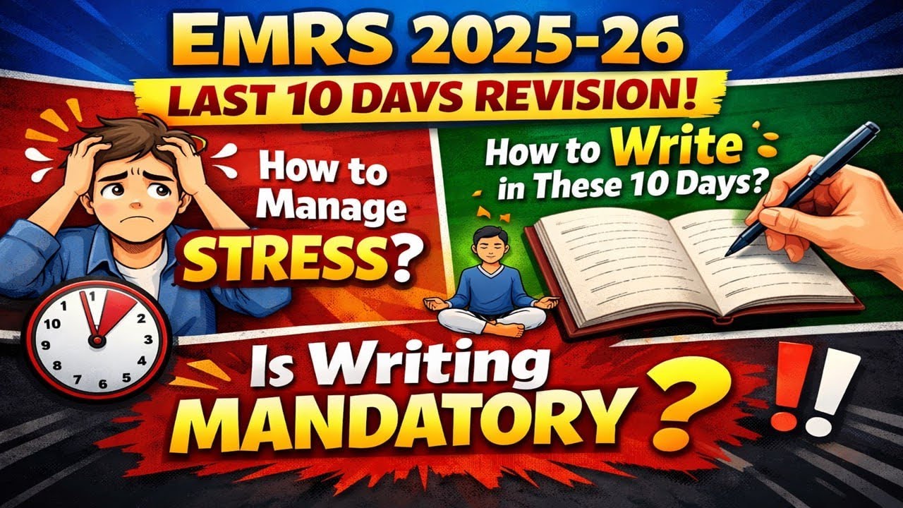 EMRS 2025-26 Last 10 Days Strategy | How to Revise + Manage Stress + Writing Practice