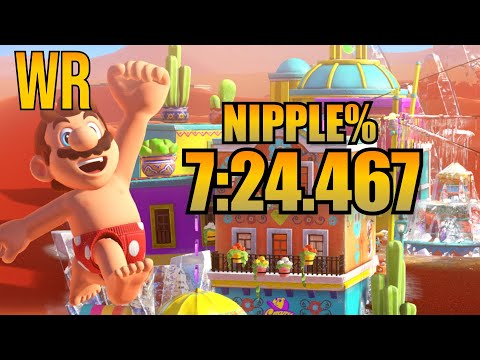 Super Mario eye-tracker nipple% speedrun sees r reset every