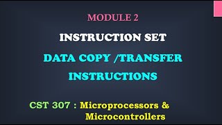 Data transfer Instructions_2| M2_4 | CST 307 Microprocessors and microcontrollers