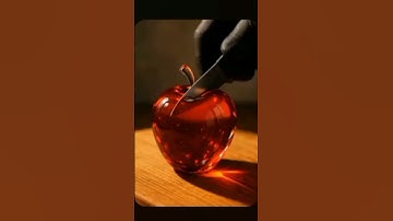 ASMR | Cutting Glass fruits APPLE #shorts #asmrsounds #asmr #aiasmr #ai #fruit #relaxingsound