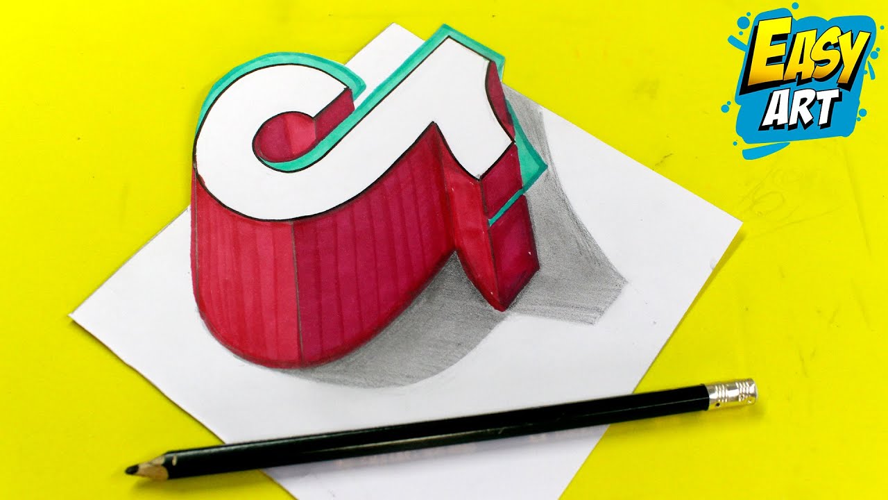 ? How to DRAW the TIK TOK 3D Logo step by step - 3D Drawings - Easy Art -  YouTube