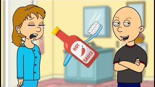 Clic Caillou Swaps Rosies Toothpaste For Hot Saucegrounded