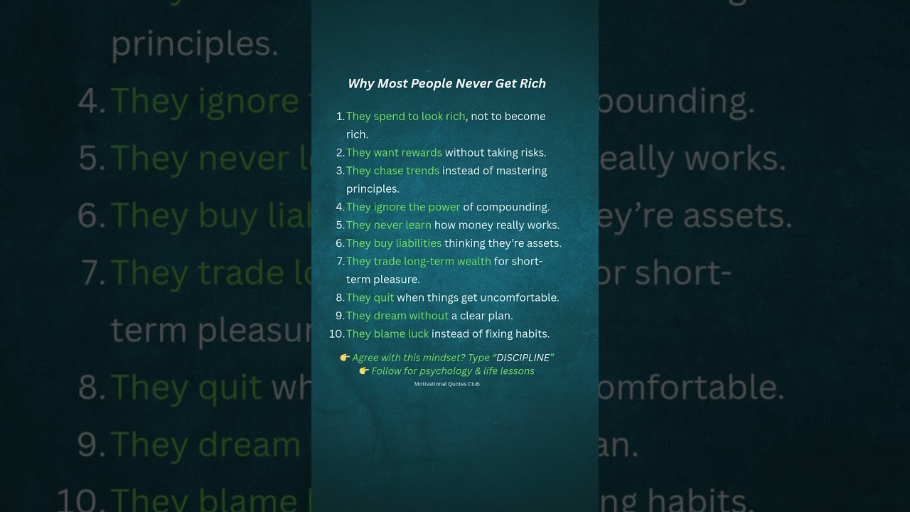 Why Most People Never Get Rich 