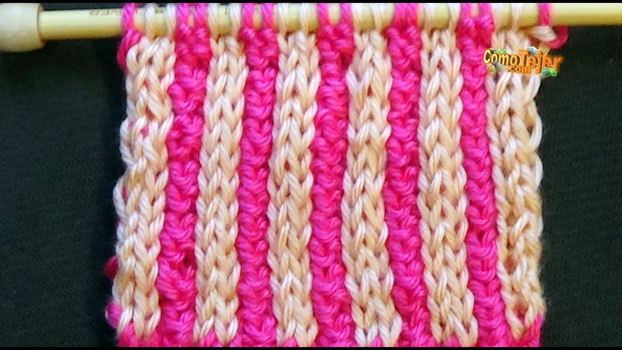 Cómo Tejer PUNTO FANTASÍA  en Colores Free Knitting Patterns 2 agujas  tricot, palillos (325)