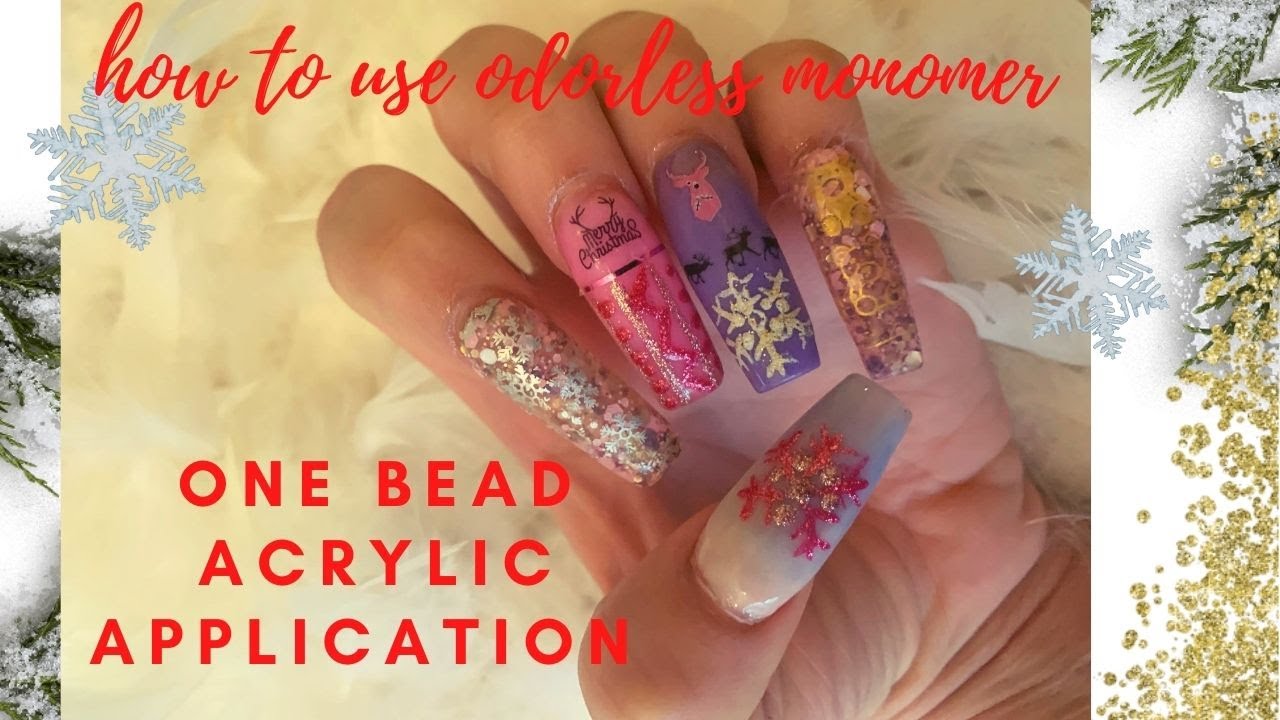 how to use kupa odorless monomer/ one bead acrylic application nail tutorial
