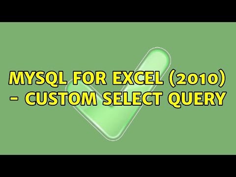 MySQL for EXCEL