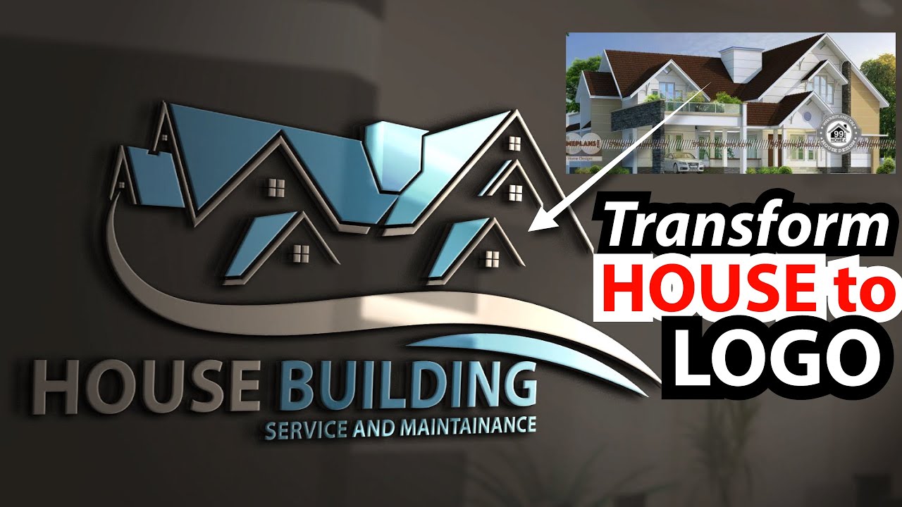 House and Apartment Logo Design Tutorial From Real Image || Logo Design Ideas From Image.