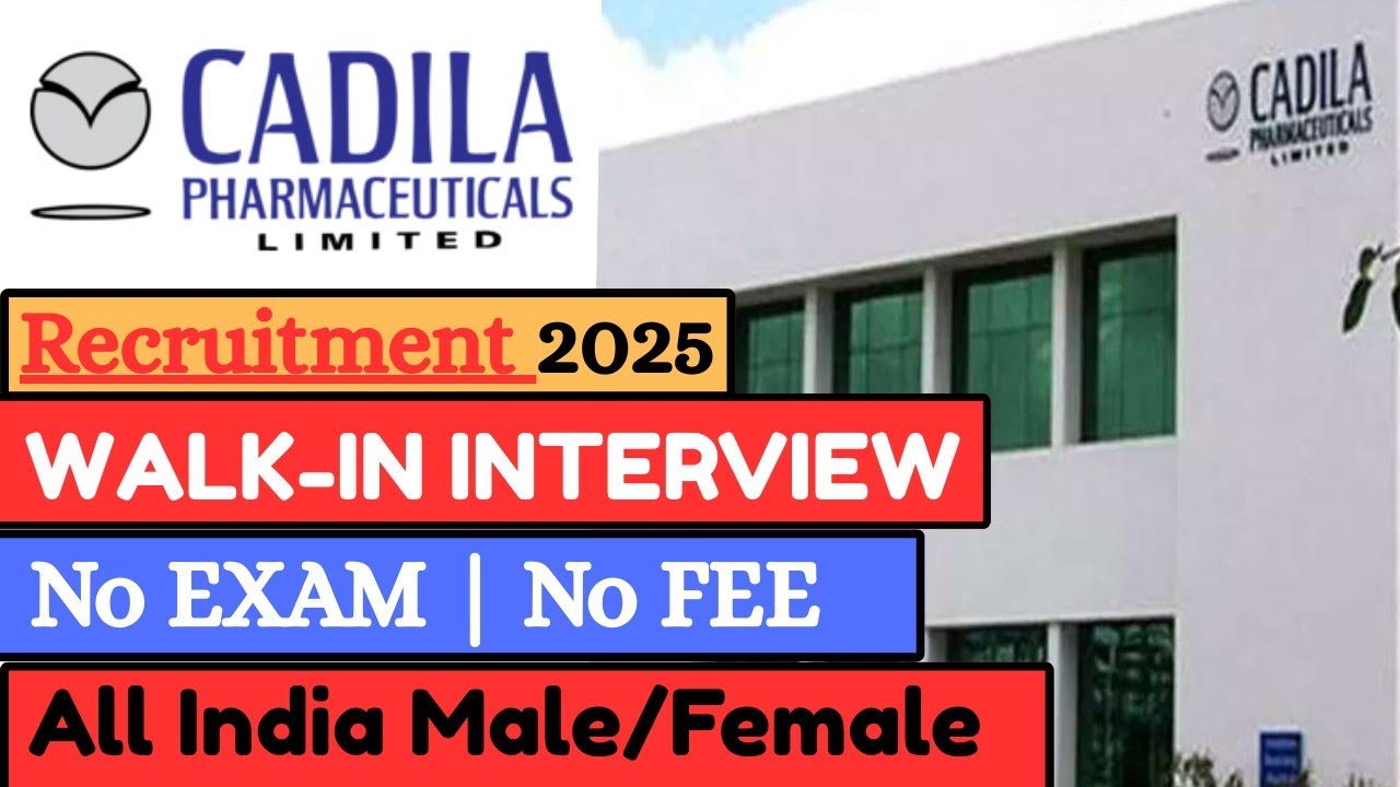 Cadila Pharma Recruitment 2026 | Cadila Pharma Job Vacancy 2026 | Pharma Job Vacancy 2026 