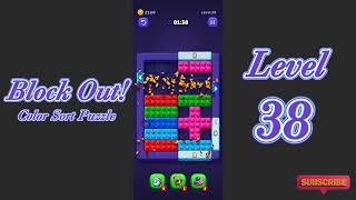 Block Out Level 38 Walkthrough | Color Sort Puzzle Gameplay | Go Answer