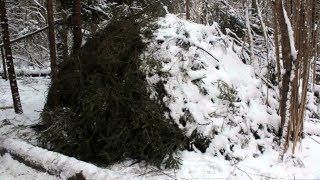Building an UNDERGROUND HEATING SYSTEM For SHELTER, Winter Bushcraft, Solo Camp in Snow Forest