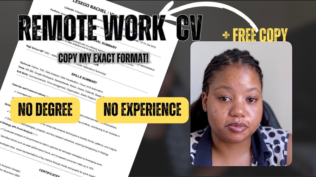 The Exact CV That Gets Me Remote Work (No Experience or Degree Required)